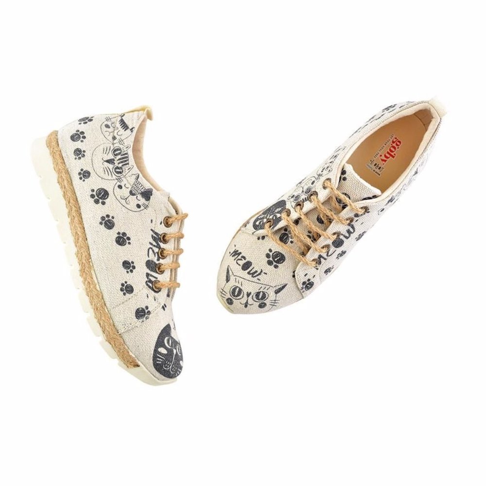 Goby Shoes - Meow Black Cat Sneakers - Picture 3 of 6